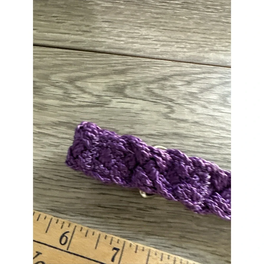 Purple Braided Cord Belt with Lavender Dog Bone Buckle‎ Skinny Novelty Accessory